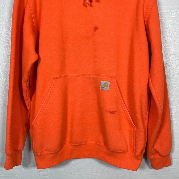 Carhartt Men M Orange Loose Fit Midweight Logo Sleeve Graphic Sweatshirt Work - Picture 2 of 9
